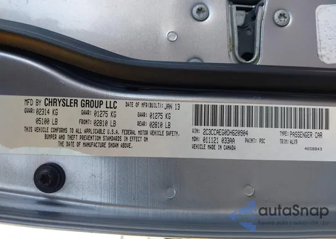 2013 Chrysler 300C from USA, damaged, VIN 2C3CCAEG0DH620904